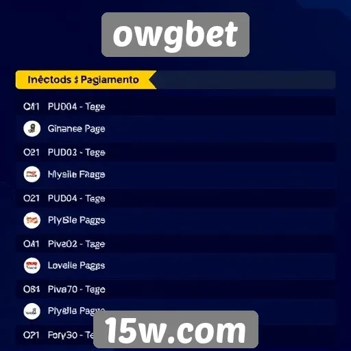 Comparação de métodos de pagamento oferecidos pelo owgbet